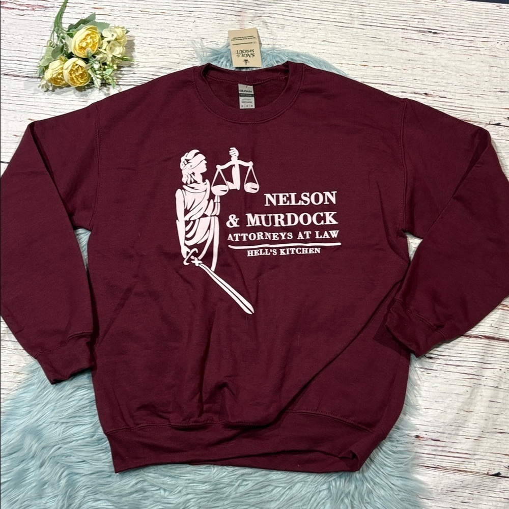 NWT Sage & Sprout Nelson & Murdock Marvel Daredevil Crewneck Sweatshirt - Picture 4 of 7